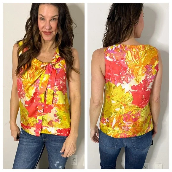 J Crew Silk Poppy Tank | size 8 - Picture 2 of 5